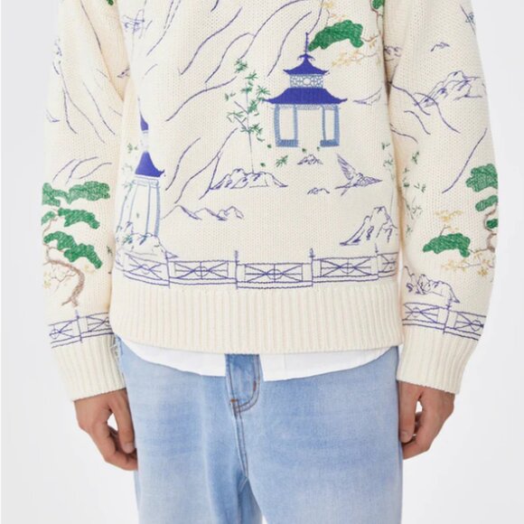 [NWT] YITAI Porcelain Garden Embroidery Sweater - Picture 10 of 11